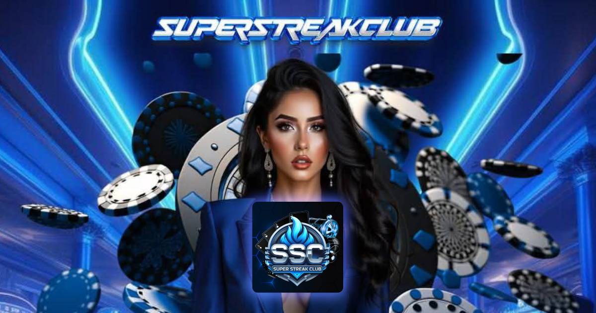 Main visual banner showing Super Streak Club platform on mobile and desktop